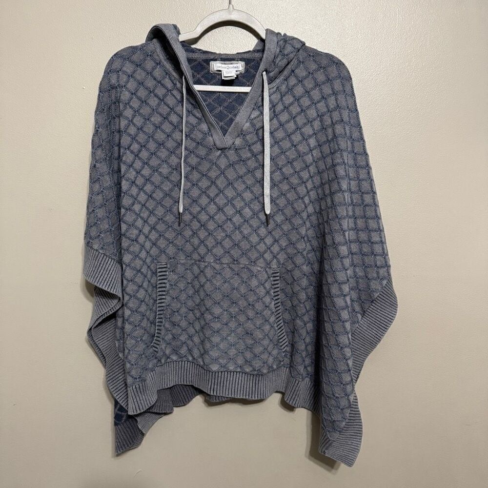 Carbon 2 Cobalt poncho zip up hoodie size small/medium